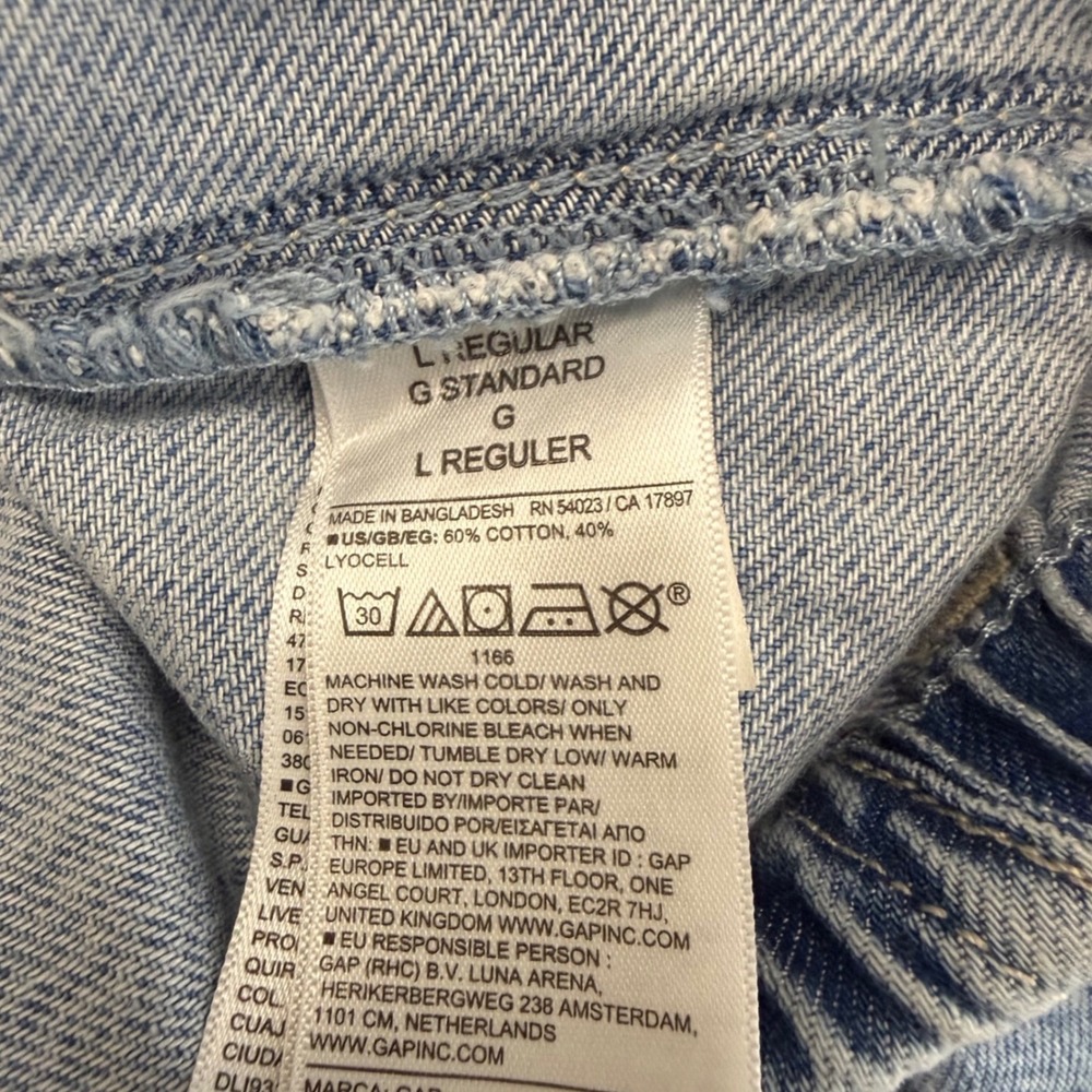 Gap Baggy Easy Jean Light Indigo Wide Leg Elastic Waist Denim Pants Womens L - Picture 5 of 11